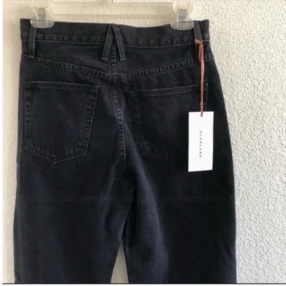 NWT SLVRLAKE London High Rise Straight Leg Jeans Black - Picture 4 of 10
